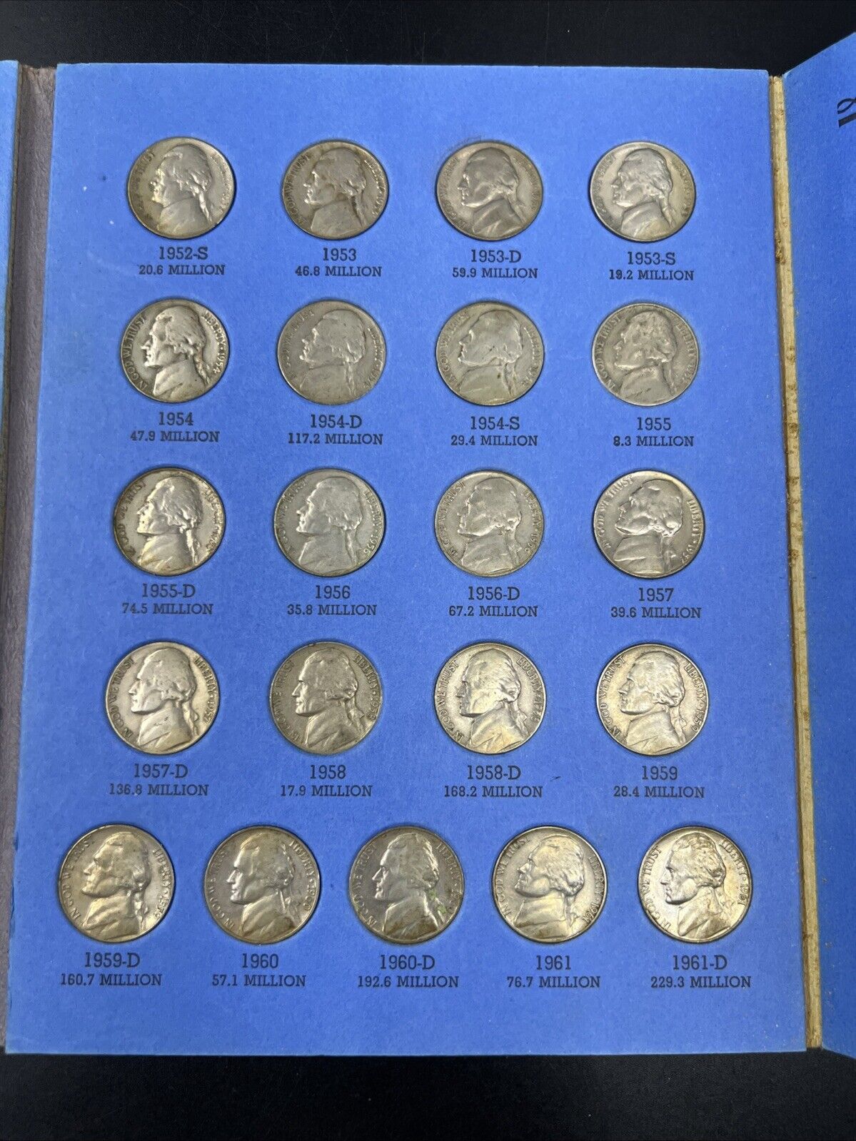 1938 - 1961 Complete 65 Coin P D S Jefferson Nickel Set w/ 11 Silver War 5c #C