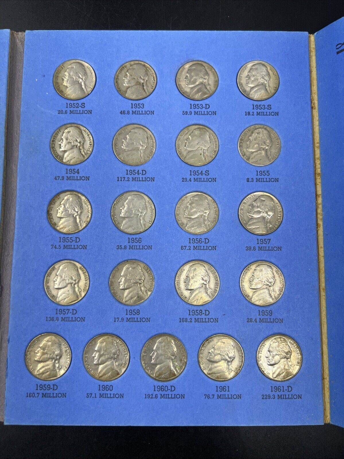 1938 - 1961 Complete 65 Coin P D S Jefferson Nickel Set w/ 11 Silver War 5c #C