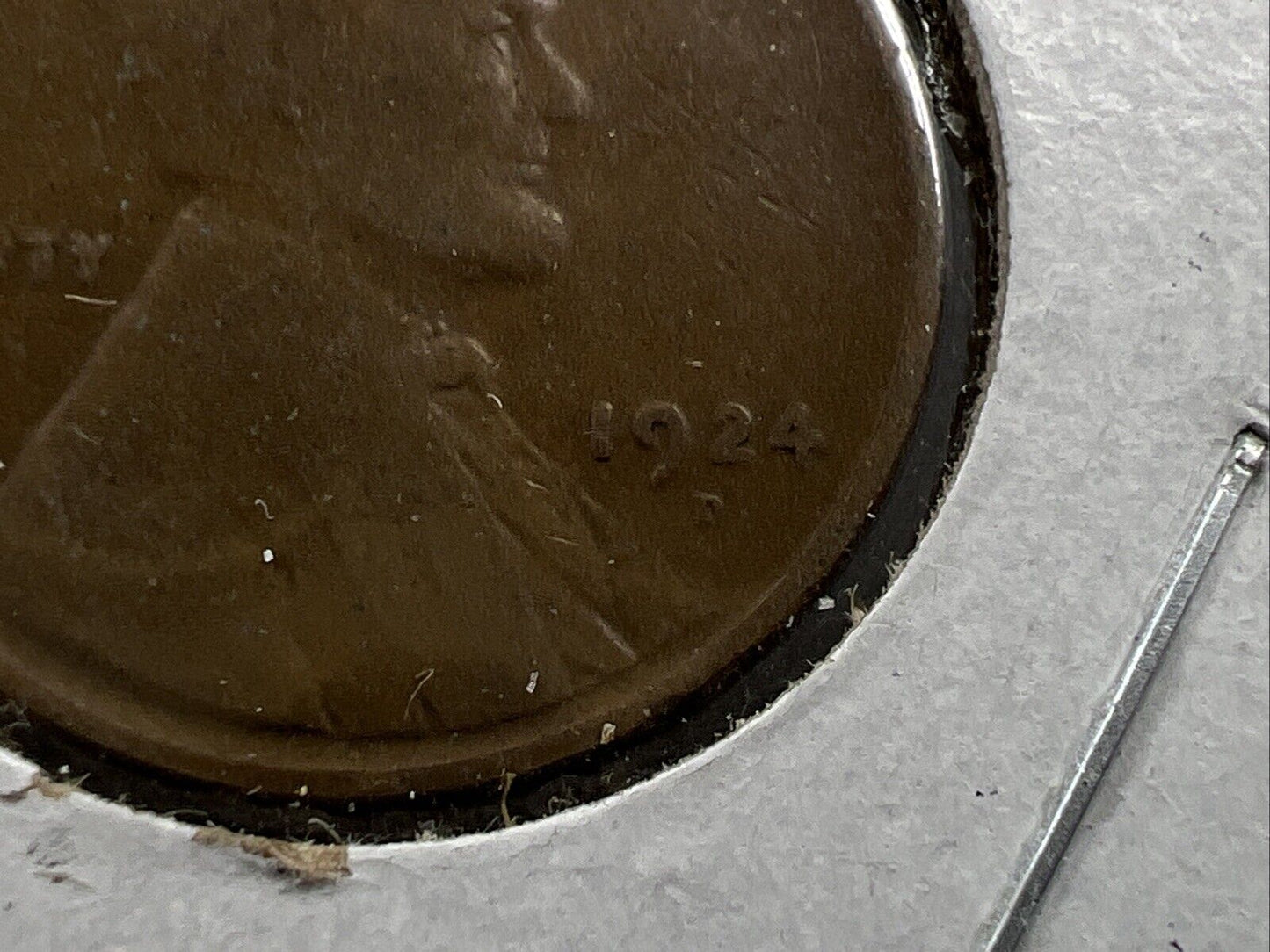 1924 D 1c Lincoln Wheat Cent Good / VG Circ 15% Rotated Die Error