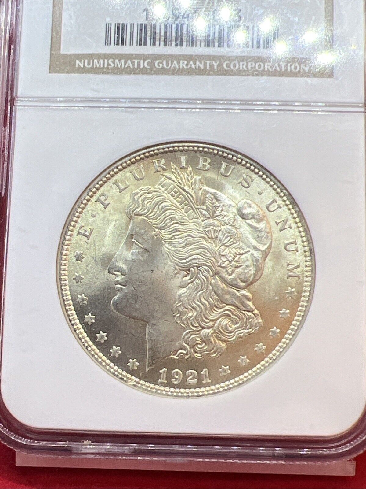 1921 P $1 Morgan Silver Dollar Coin MS65 NGC Gem BU Certified Brown Label