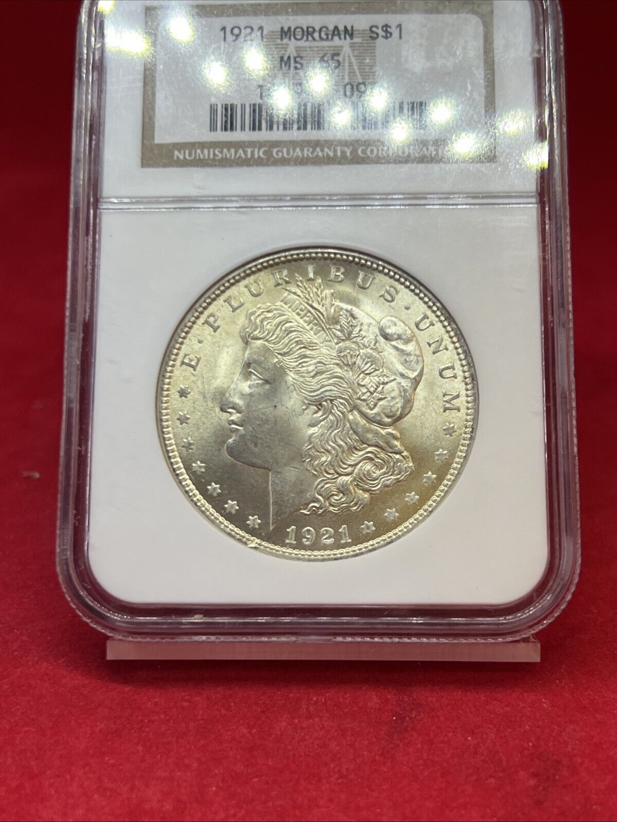 1921 P $1 Morgan Silver Dollar Coin MS65 NGC Gem BU Certified Brown Label