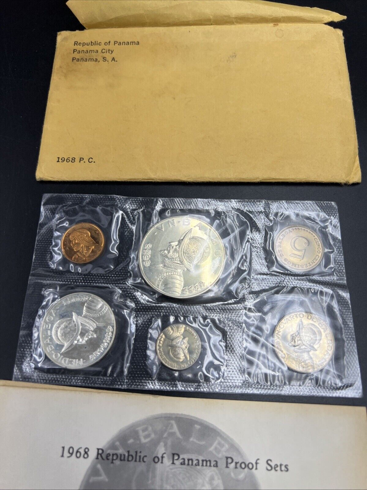 1968 Panama 6-Coin Gem Proof Set (ASW .9213 oz) w/ Envelope