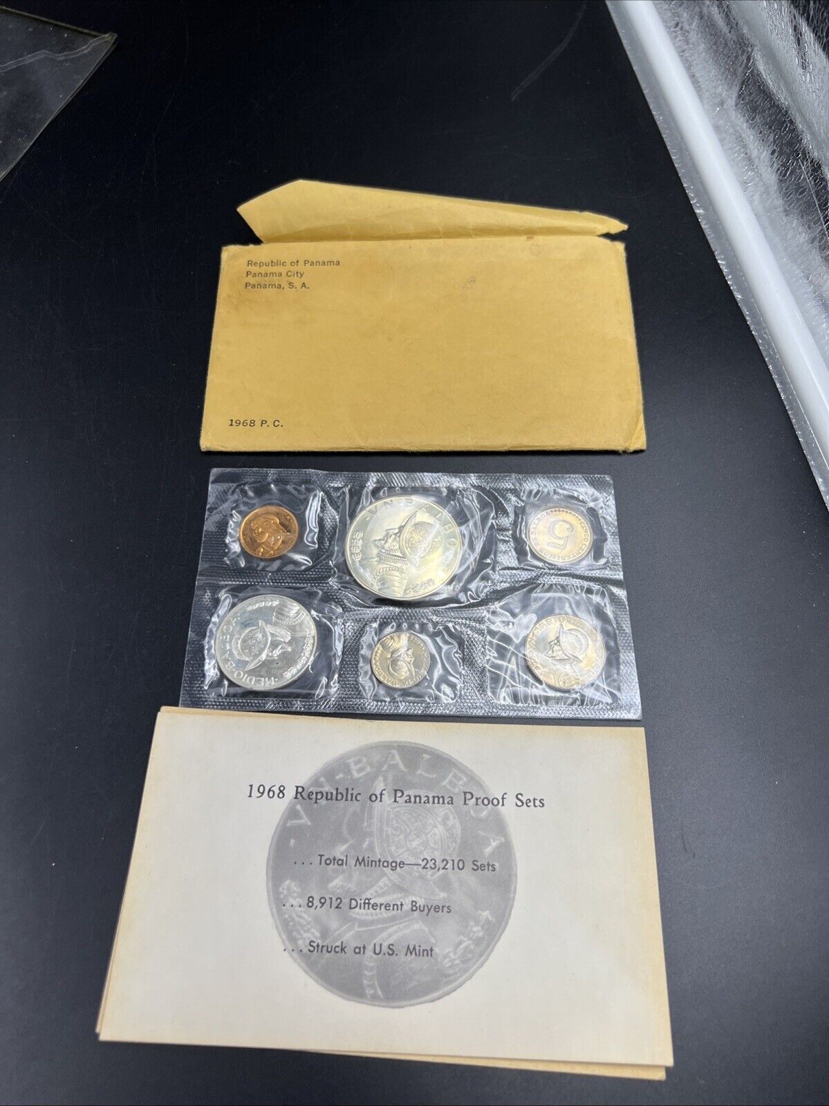 1968 Panama 6-Coin Gem Proof Set (ASW .9213 oz) w/ Envelope