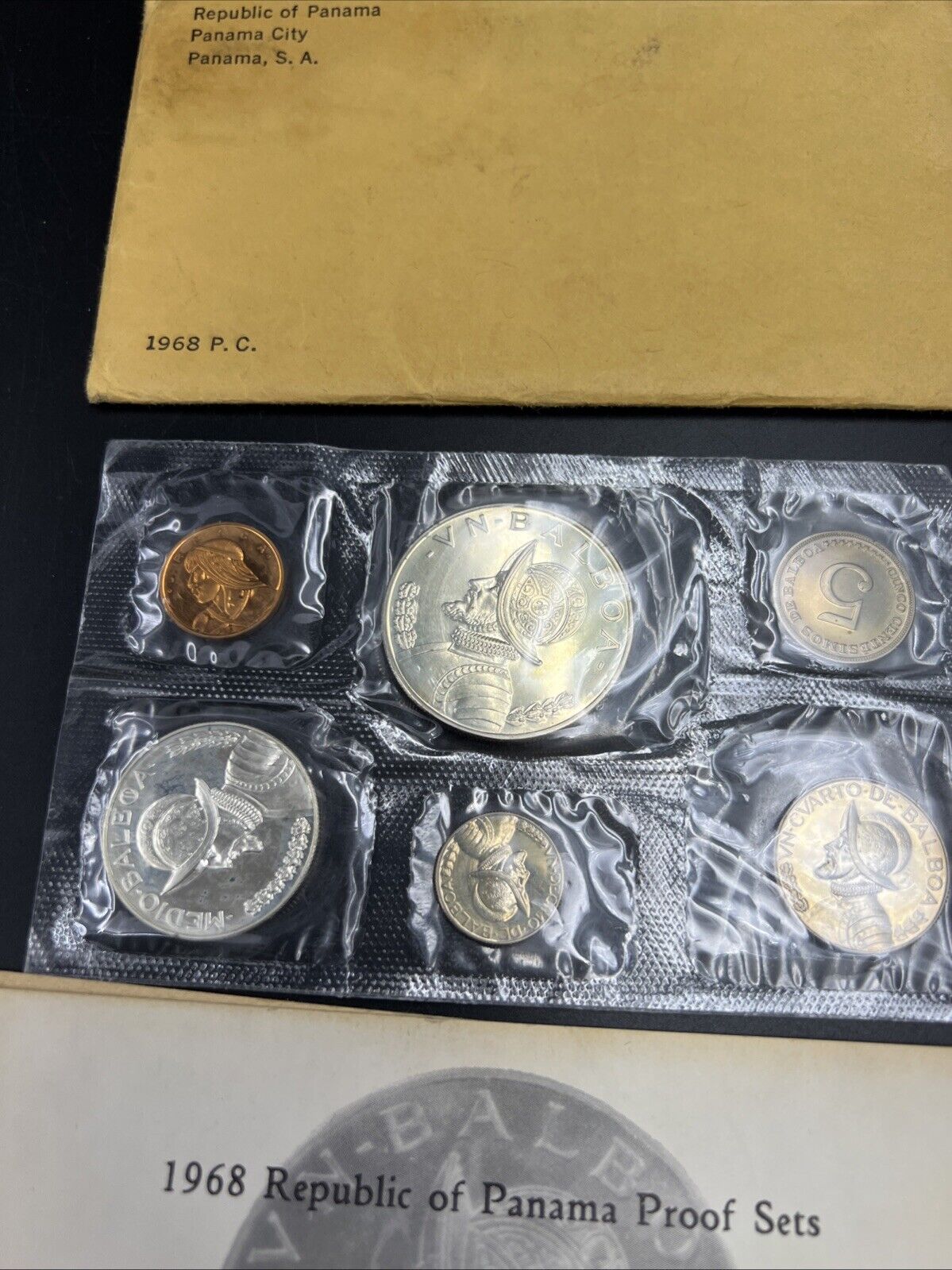 1968 Panama 6-Coin Gem Proof Set (ASW .9213 oz) w/ Envelope