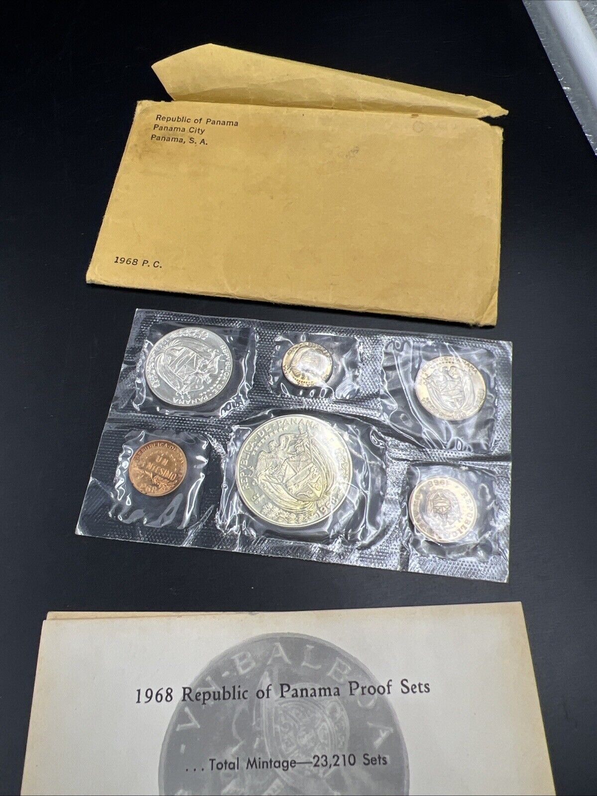 1968 Panama 6-Coin Gem Proof Set (ASW .9213 oz) w/ Envelope