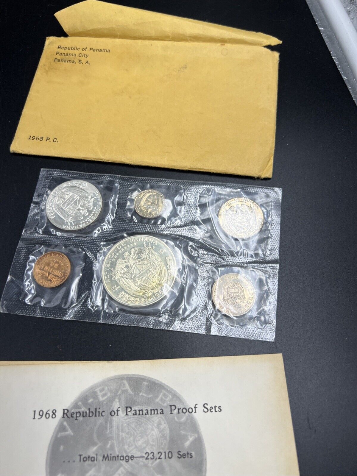 1968 Panama 6-Coin Gem Proof Set (ASW .9213 oz) w/ Envelope