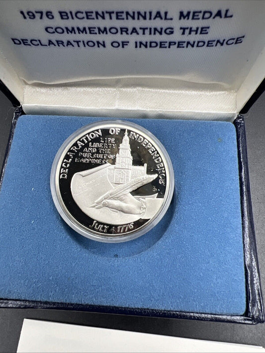 1976 Bicentennial Commemorative Medal The Declaration of Independence W/ Box COA