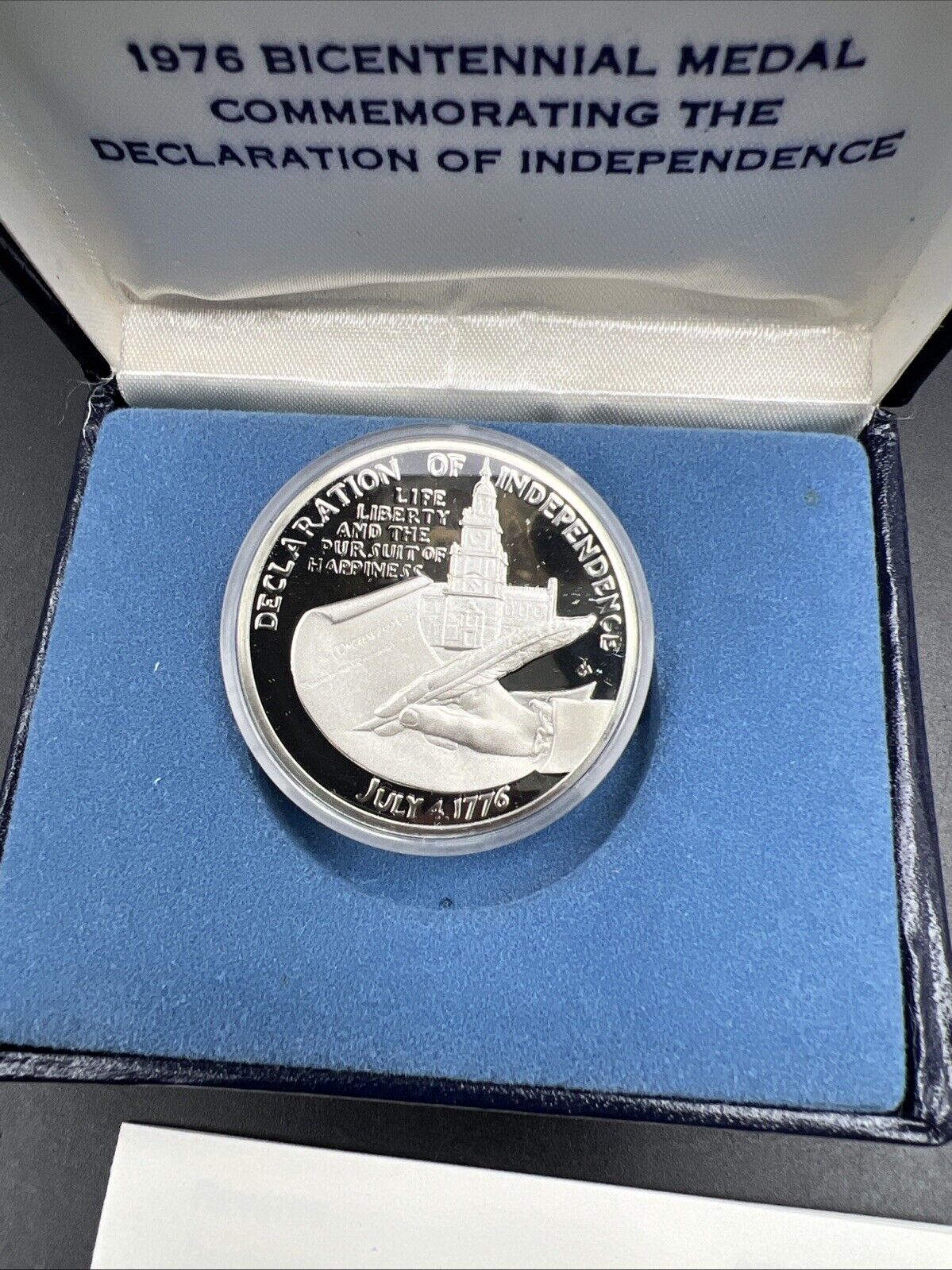 1976 Bicentennial Commemorative Medal The Declaration of Independence W/ Box COA