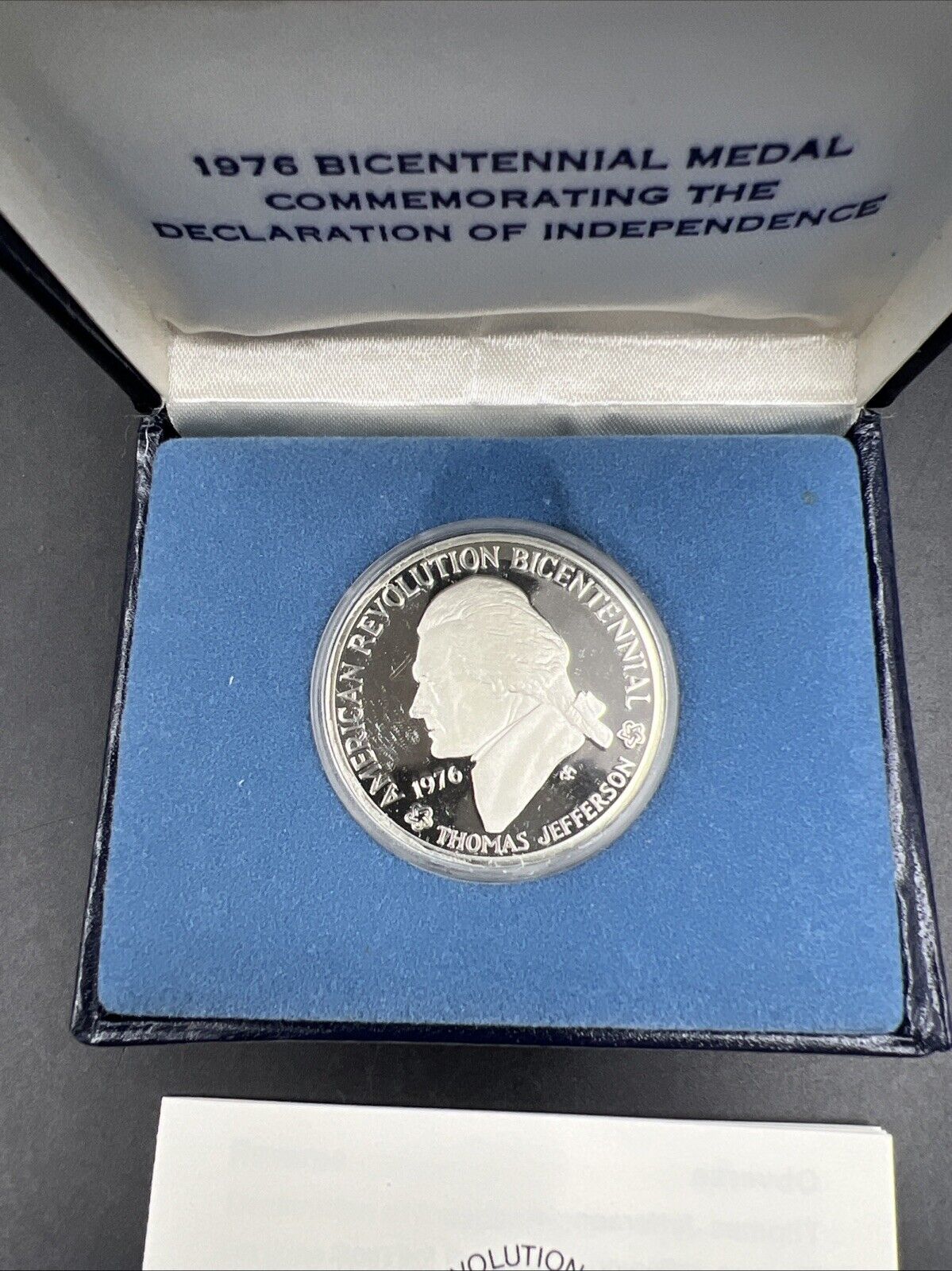 1976 Bicentennial Commemorative Medal The Declaration of Independence W/ Box COA