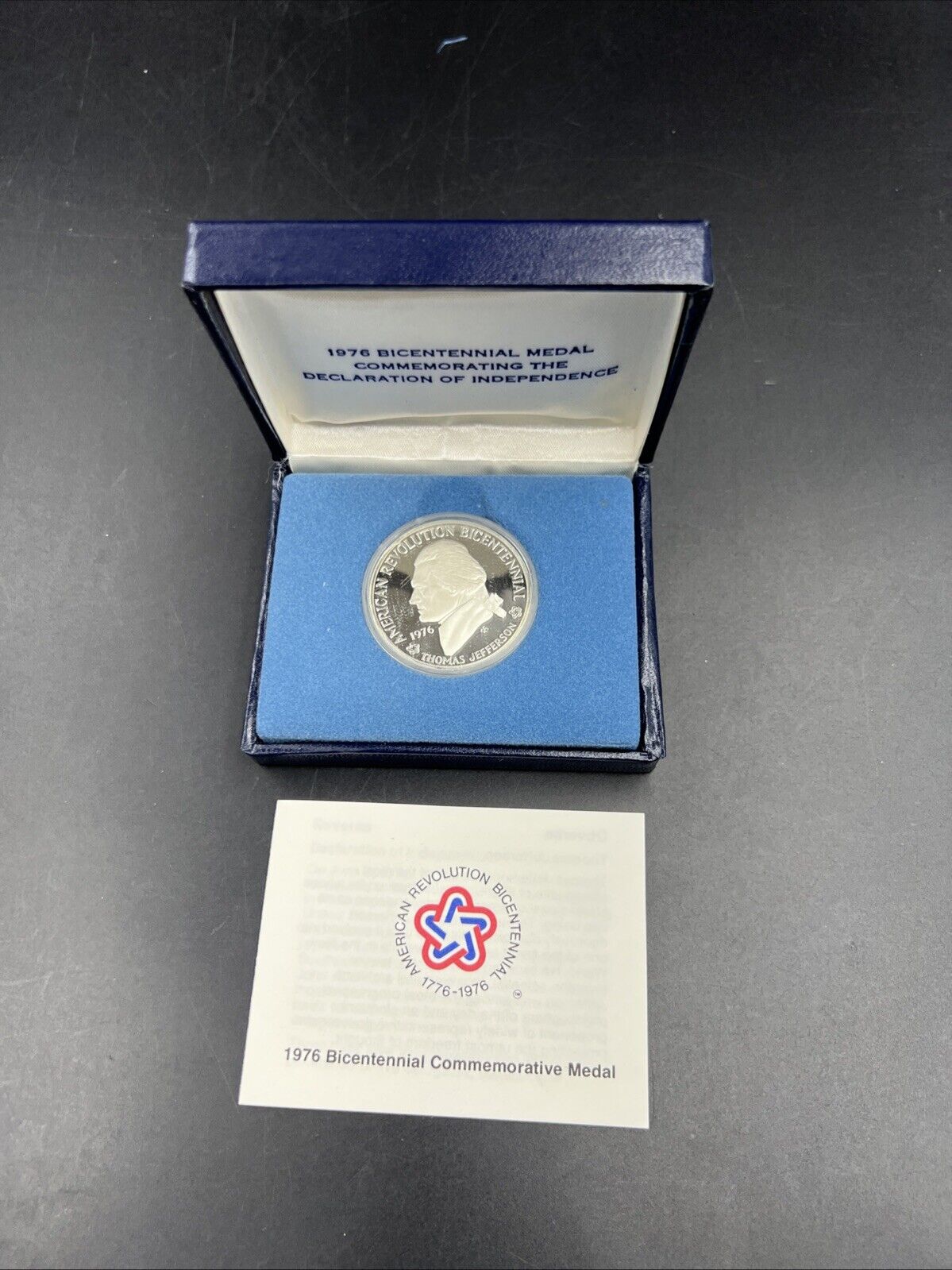 1976 Bicentennial Commemorative Medal The Declaration of Independence W/ Box COA