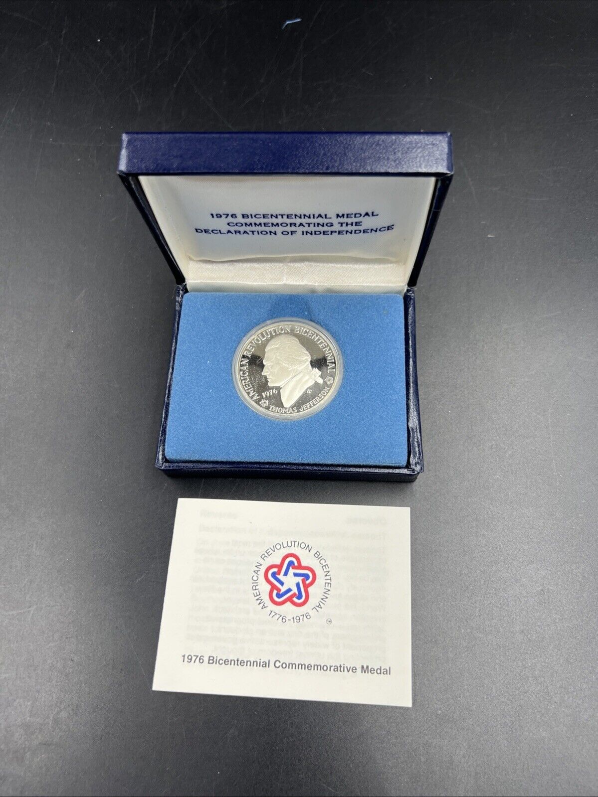 1976 Bicentennial Commemorative Medal The Declaration of Independence W/ Box COA