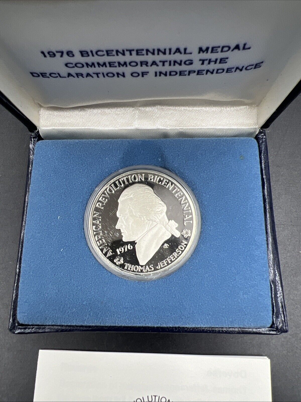 1976 Bicentennial Commemorative Medal The Declaration of Independence W/ Box COA