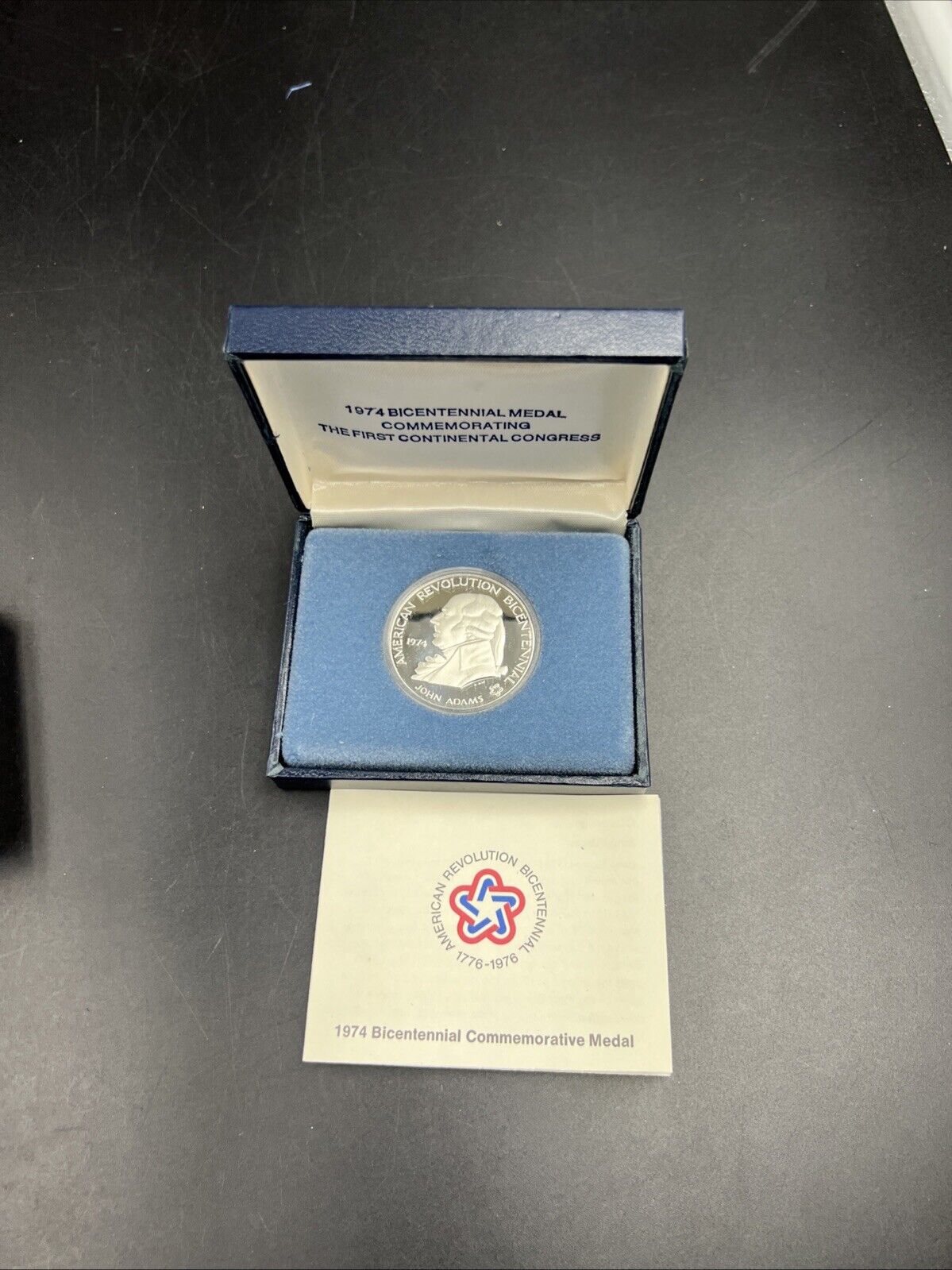 1974 Bicentennial Commemorative Medal John Adams Sterling Silver Proof