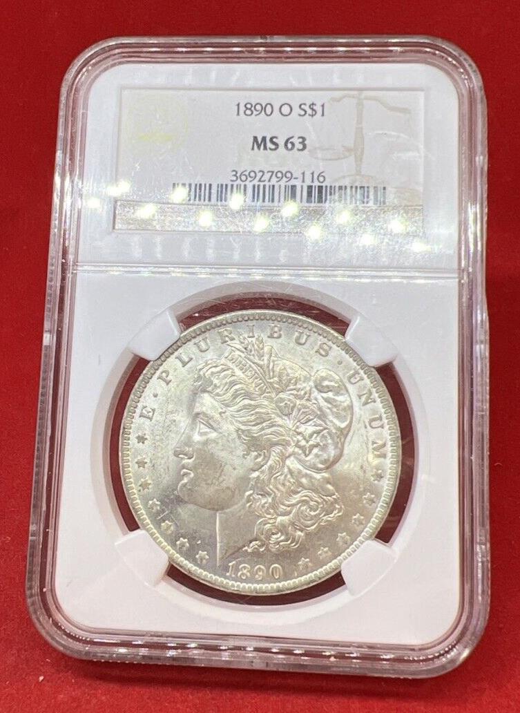 1890 O $1 Morgan Silver Dollar Coin NGC MS63 Choice BU Certified Brown Label