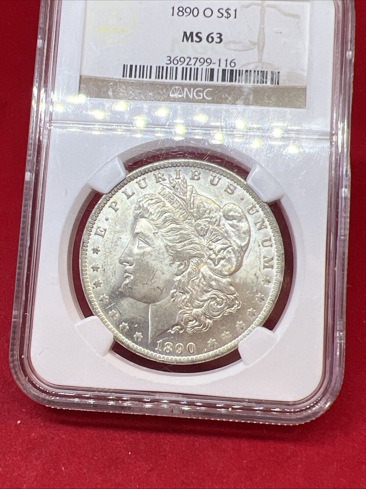 1890 O $1 Morgan Silver Dollar Coin NGC MS63 Choice BU Certified Brown Label