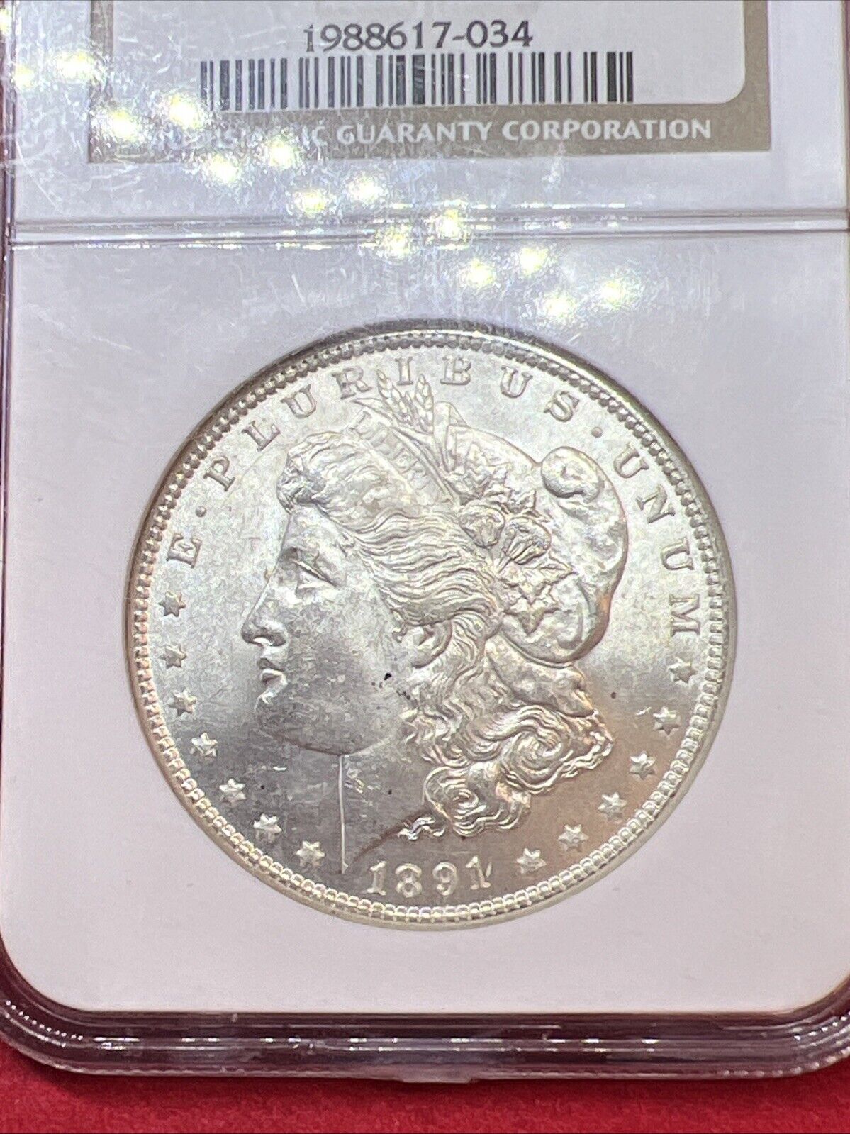 1891 P $1 Morgan Silver Dollar Coin MS63 NGC Choice BU Certified Brown Label