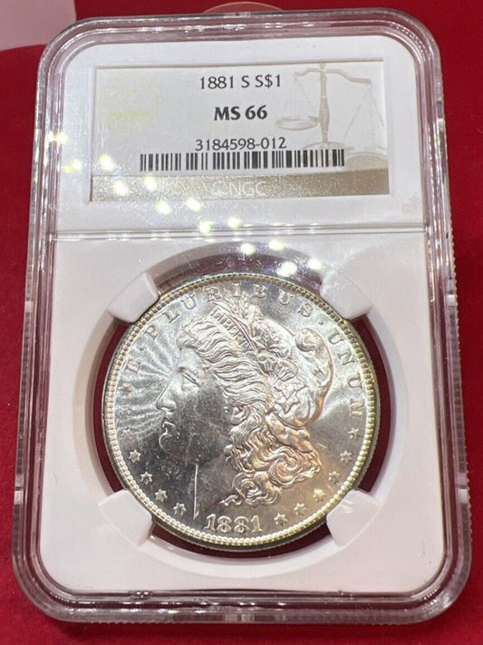 1881 S $1 Morgan Silver Dollar Coin NGC MS66 Gem BU Certified