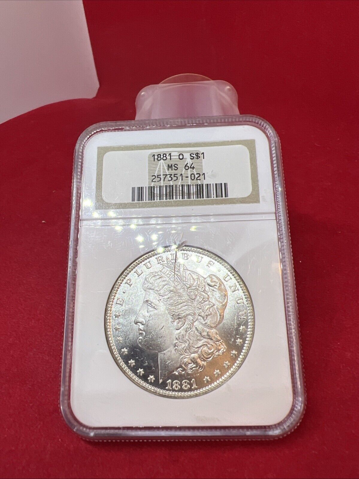 1881 O $1 Morgan Silver Dollar Coin NGC MS64 Choice BU UNC Certified Used Slab