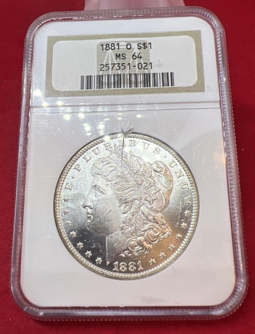 1881 O $1 Morgan Silver Dollar Coin NGC MS64 Choice BU UNC Certified Used Slab