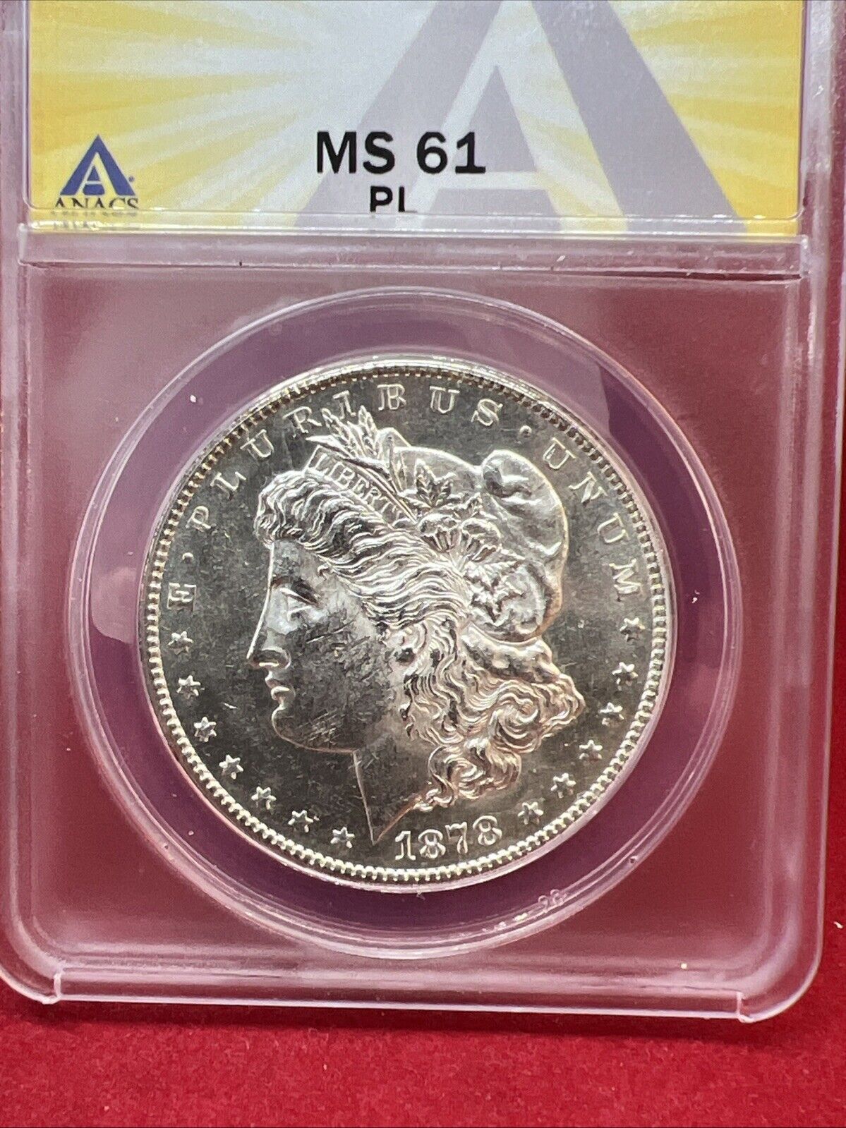 1878 S Morgan Silver Dollar ANACS MS61 PL Proof Like - Stunning!