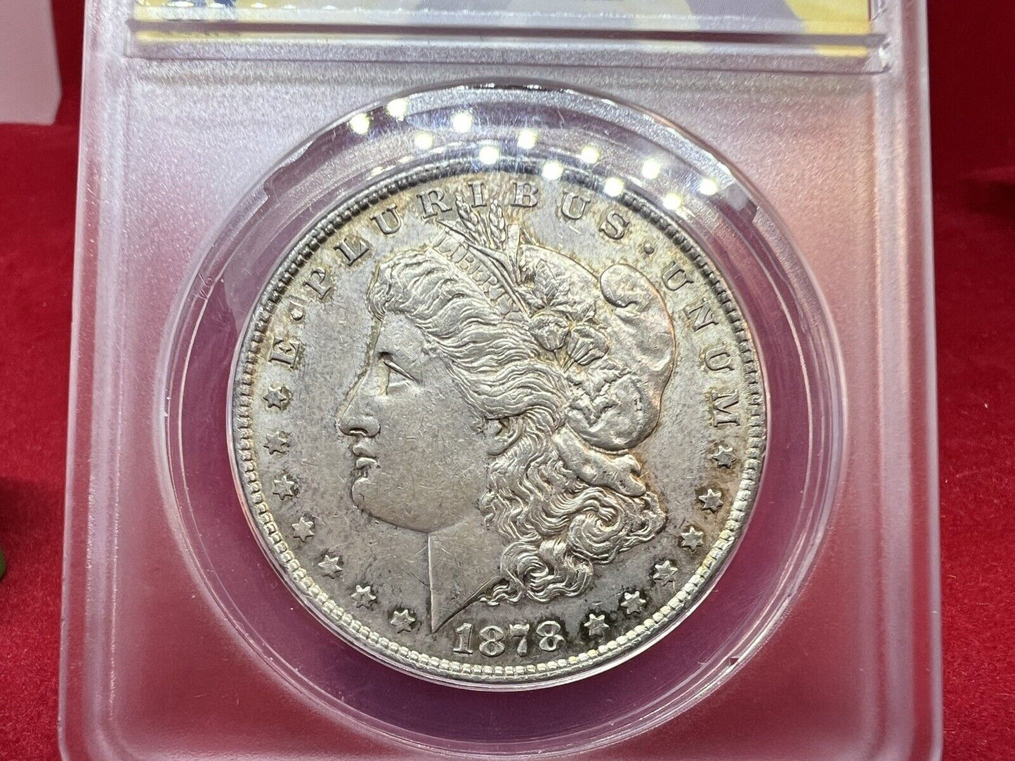 1878 P $1 Morgan Silver Dollar ANACS AU55 8TF Tair Feathers Variety AU Certified