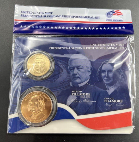 2010 Millard Abigail Fillmore Spouse $1 Presidential Coin & Medal Bronze Set OGP