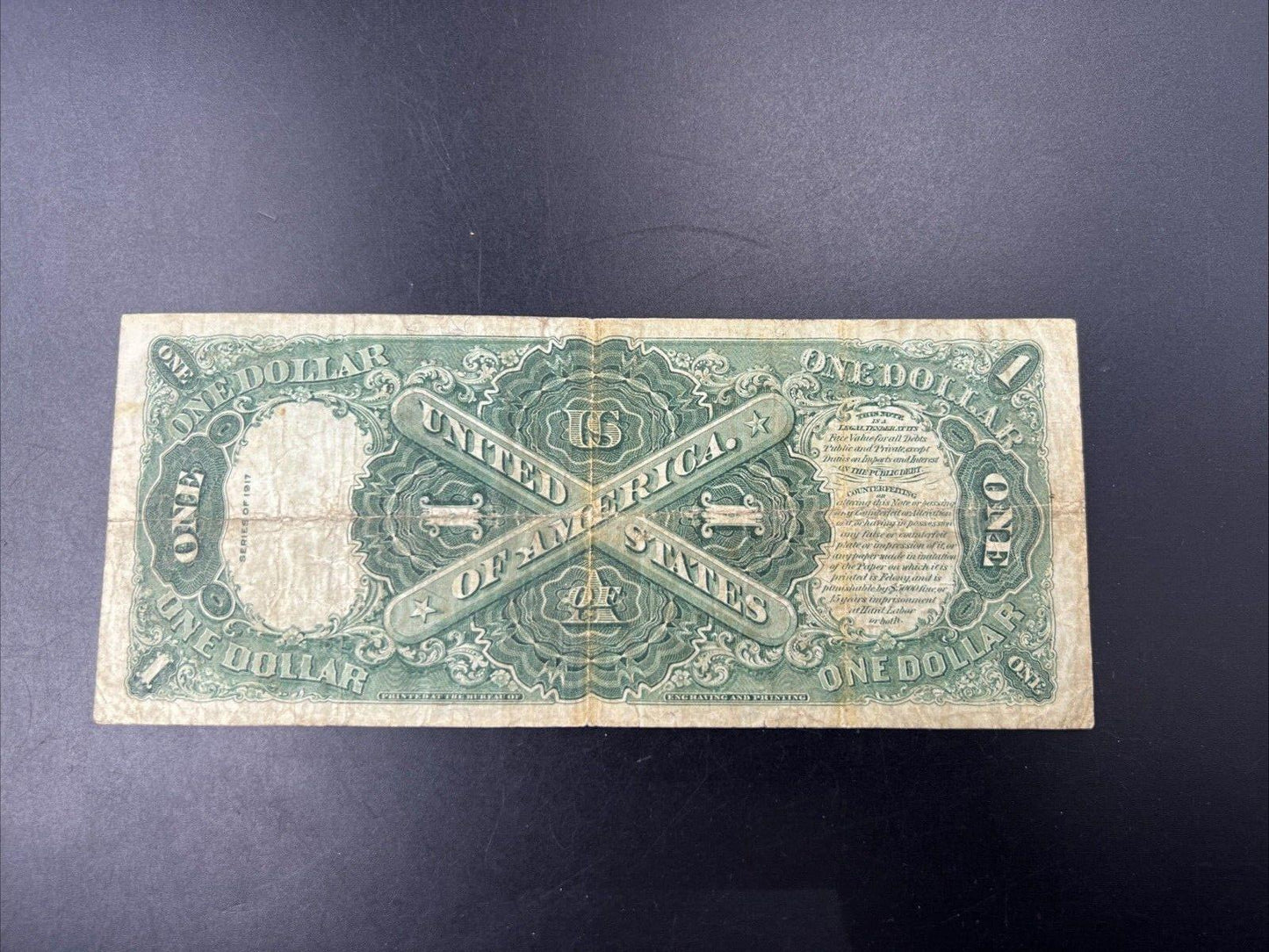 1917 $1 Legal Tender FR 39 Speelman & White Sawhorse US Note Large Bill Fine Cir