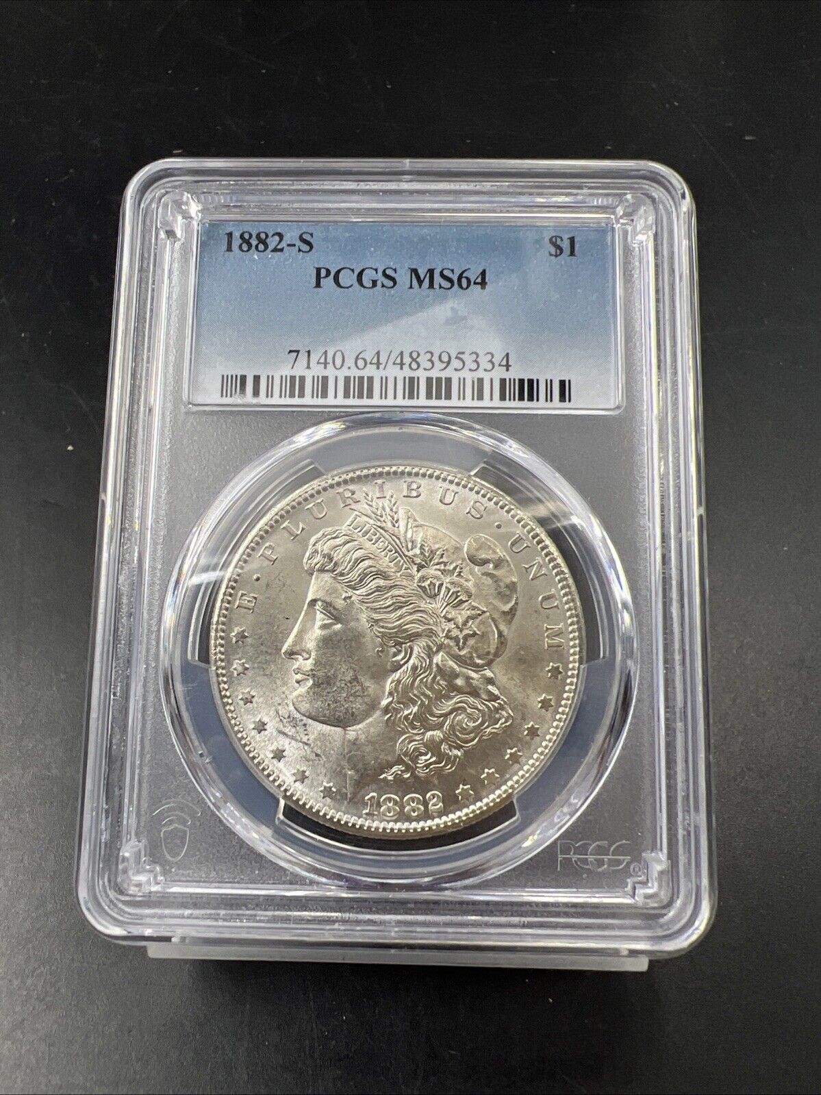 1882 S $1 Morgan Silver Dollar Coin PCGS MS64 Choice BU Certified