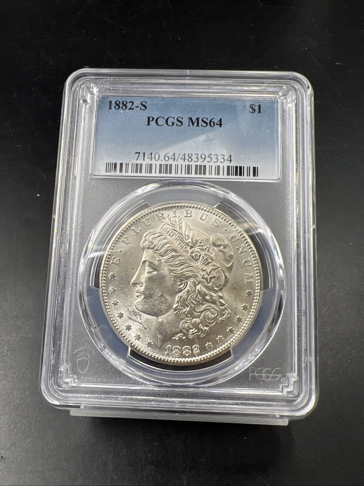 1882 S $1 Morgan Silver Dollar Coin PCGS MS64 Choice BU Certified