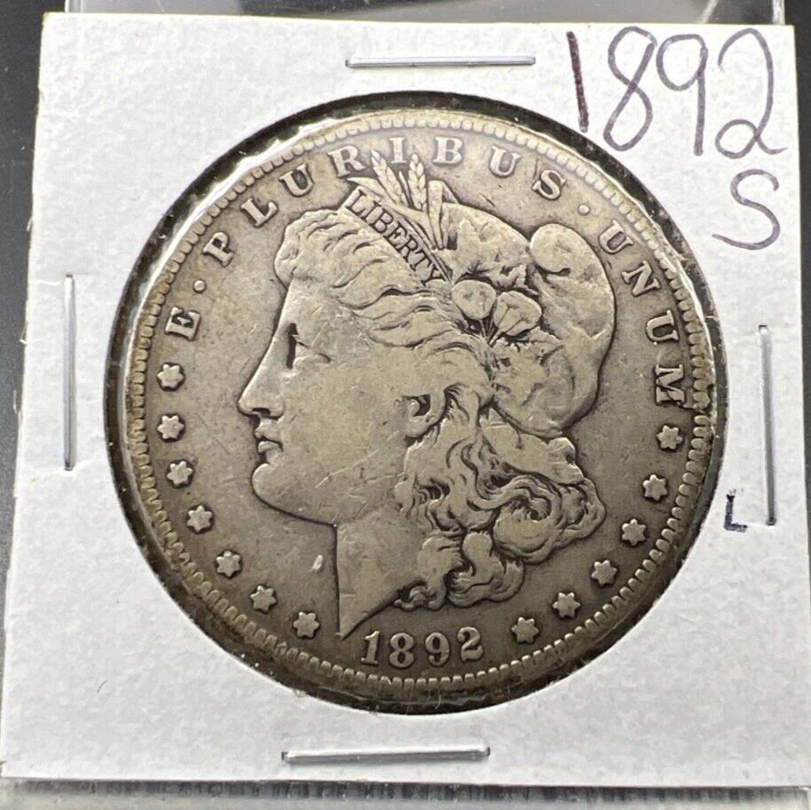 1892 S $1 Morgan Silver Dollar Error Coin Laminated Planchet OBV Choice Fine