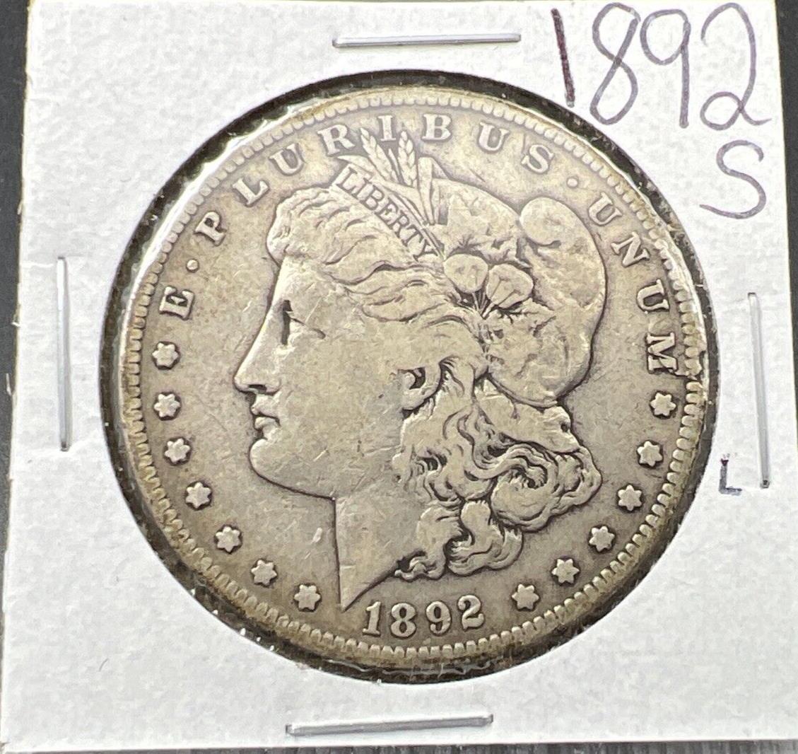 1892 S $1 Morgan Silver Dollar Error Coin Laminated Planchet OBV Choice Fine