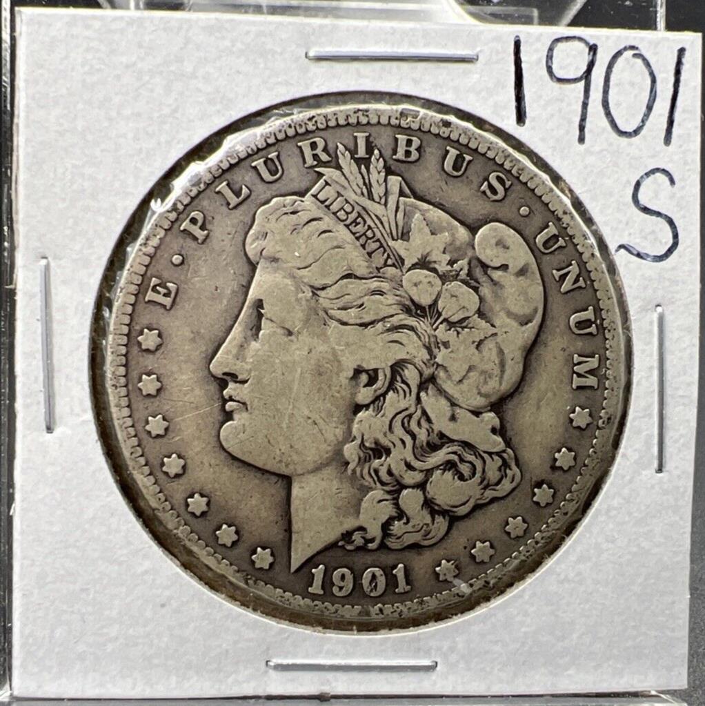 1901 S $1 Morgan Silver Dollar Coin Choice VG Very Good Circ