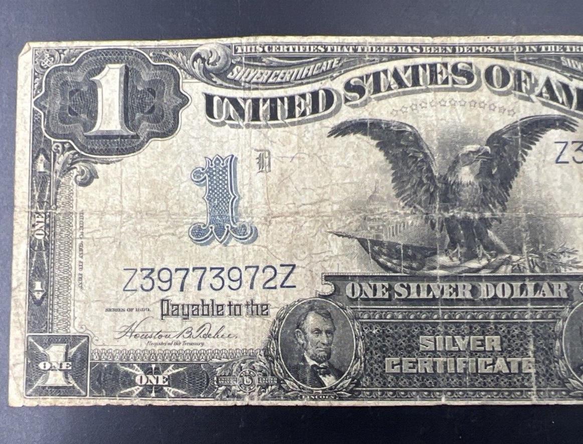 1899 $1 Dollar Black Eagle Silver Certificate Note Teehee & Burke FR 233 G Circ