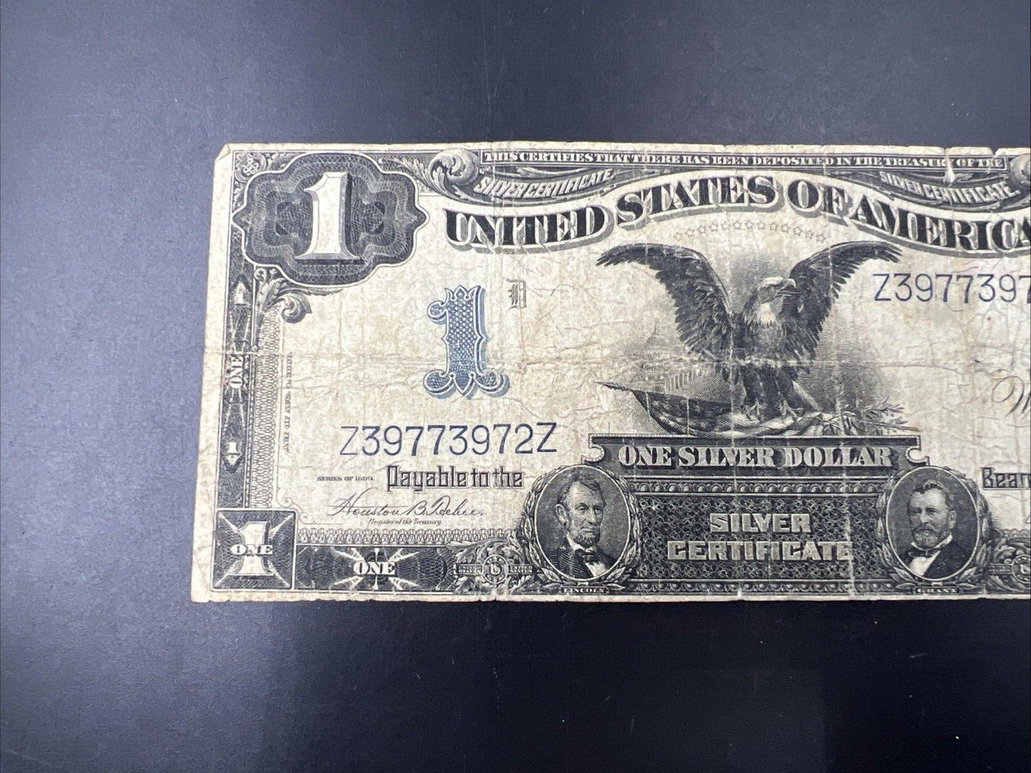 1899 $1 Dollar Black Eagle Silver Certificate Note Teehee & Burke FR 233 G Circ