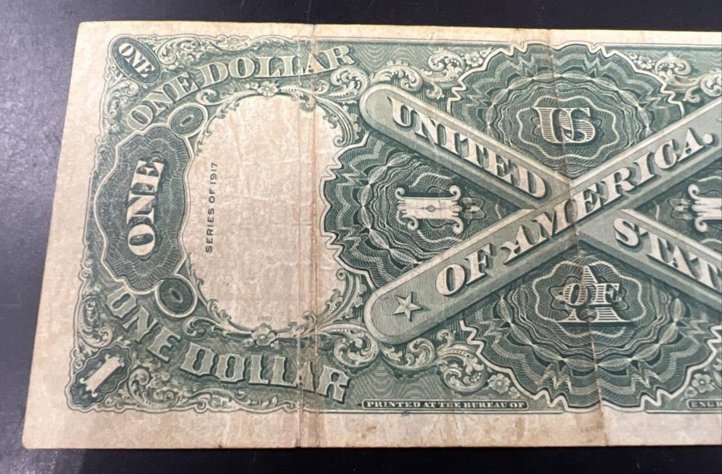 1917 $1 Legal Tender FR 38m Elliot & White Mule Note VF Details Autographed