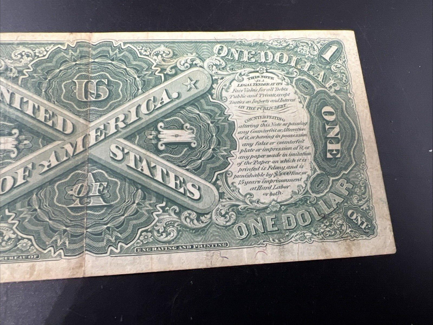 1917 $1 Legal Tender FR 38m Elliot & White Mule Note VF Details Autographed