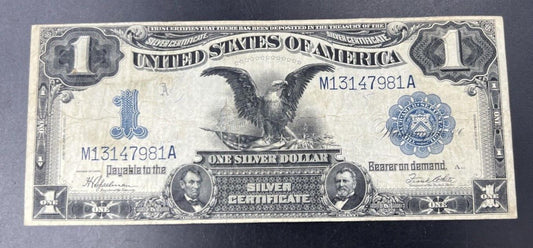 1899 $1 Dollar Black Eagle Silver Certificate Note Speelman & White Choice Fine