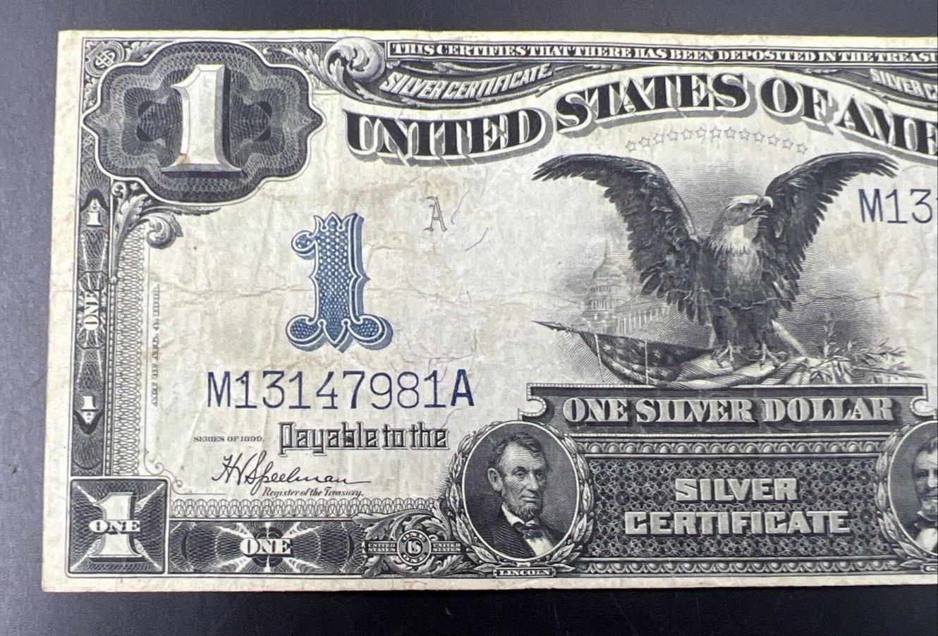 1899 $1 Dollar Black Eagle Silver Certificate Note Speelman & White Choice Fine