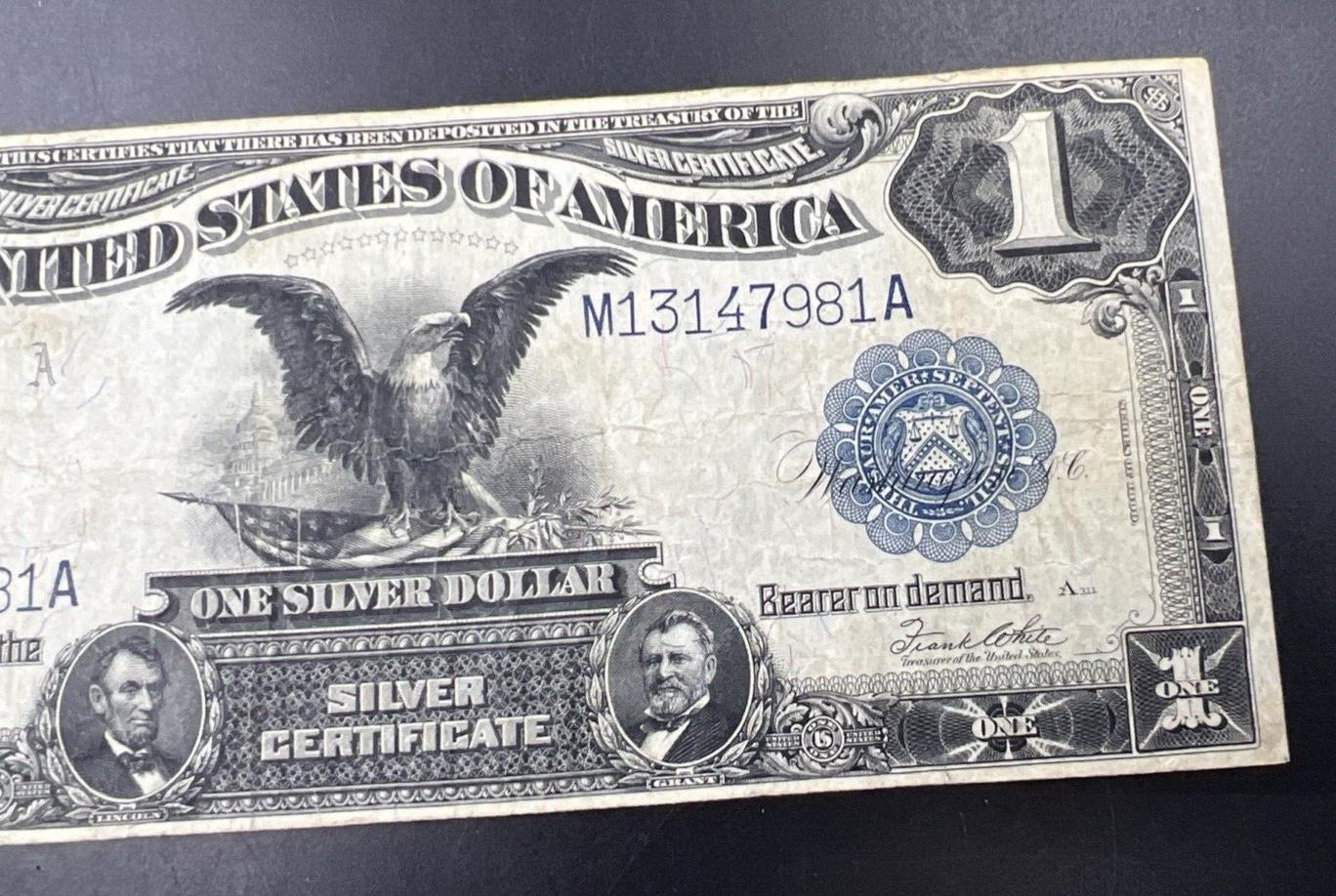 1899 $1 Dollar Black Eagle Silver Certificate Note Speelman & White Choice Fine