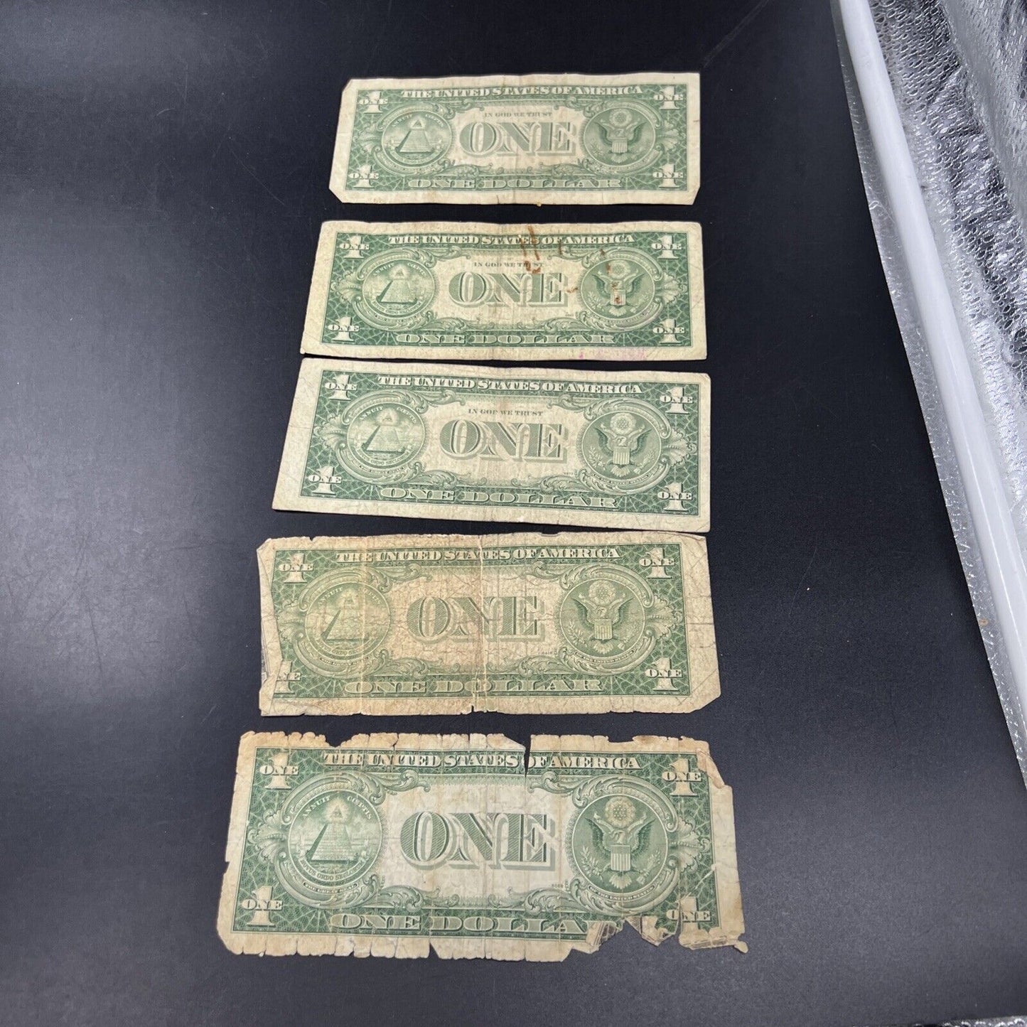 Lot of 5 Cull Very Circulated Small $1 One Dollar Blue Seal Silver Certificates