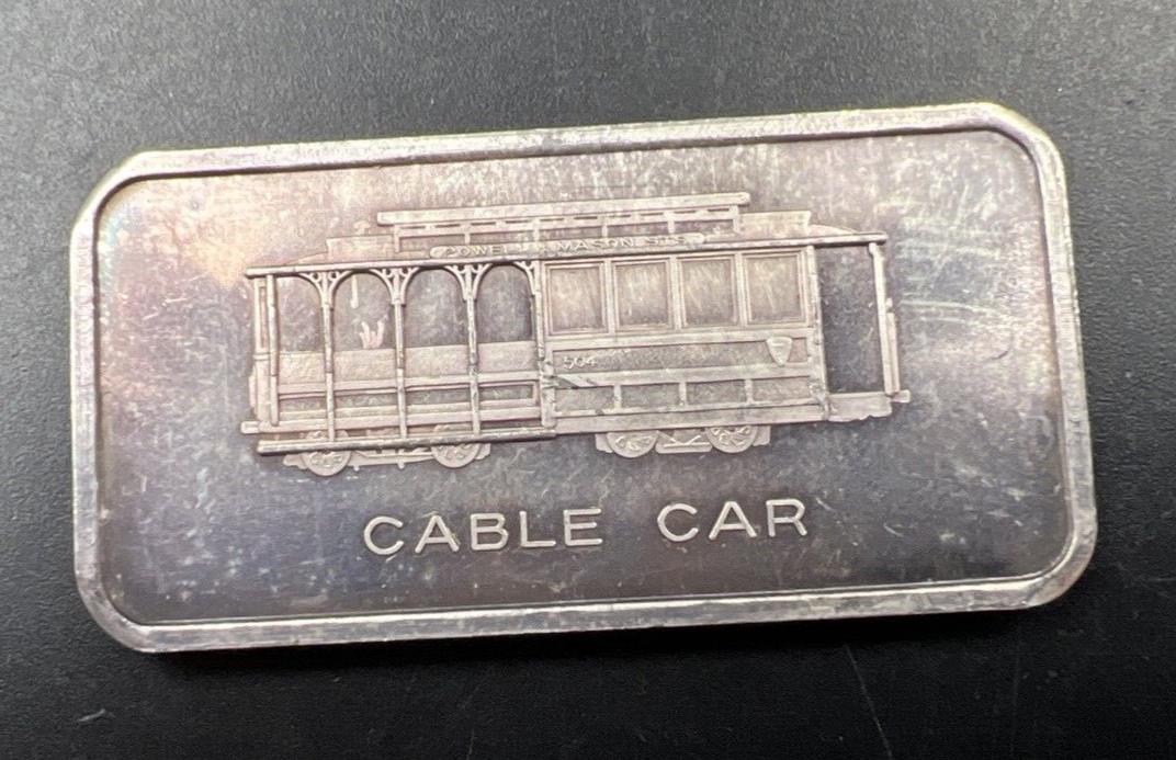 Patrick Mint 1 Oz Silver Art Bar San Francisco Cable Car Some Toning