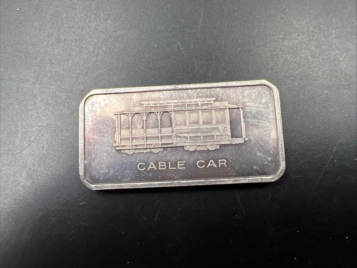 Patrick Mint 1 Oz Silver Art Bar San Francisco Cable Car Some Toning