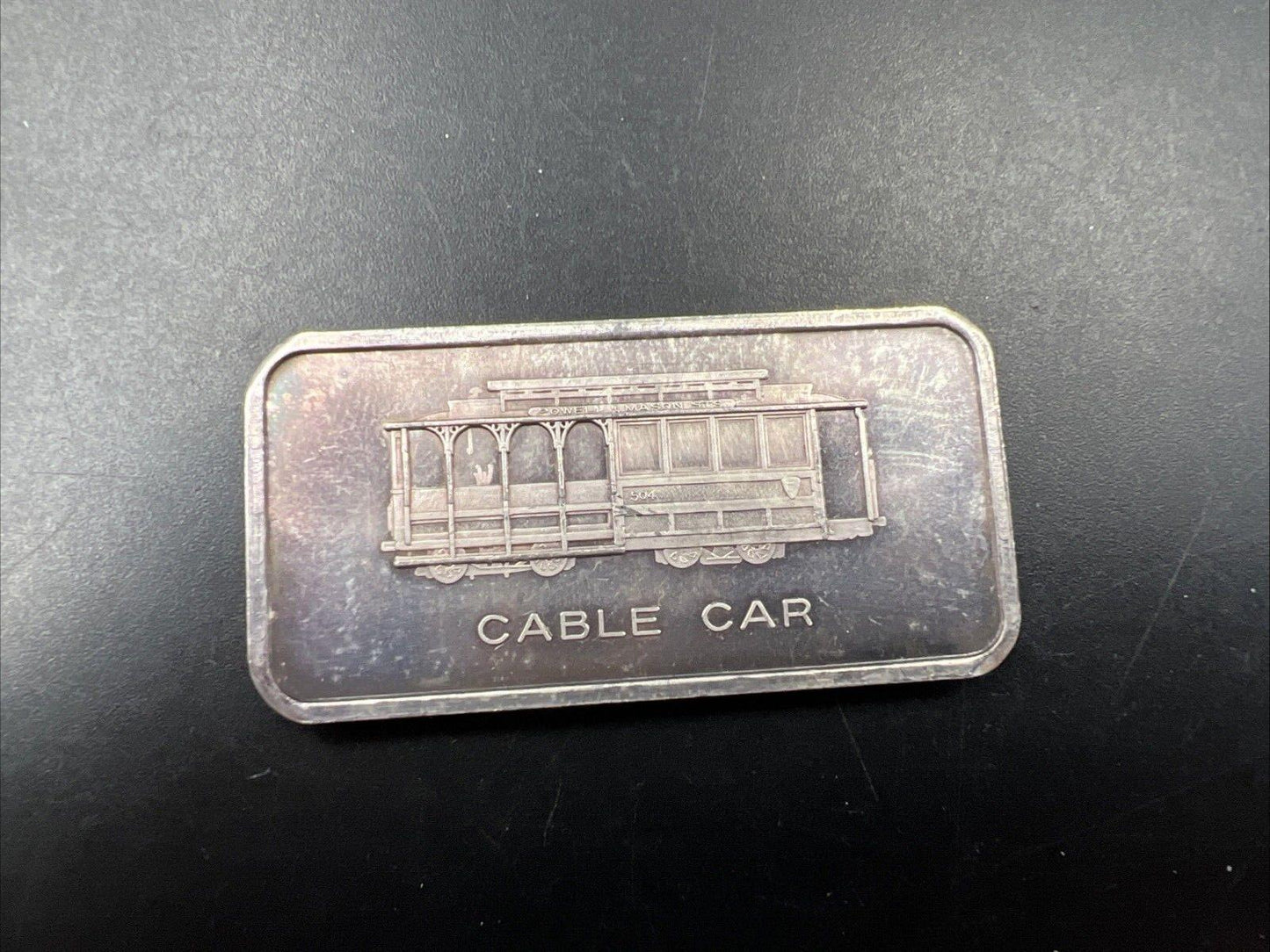 Patrick Mint 1 Oz Silver Art Bar San Francisco Cable Car Some Toning