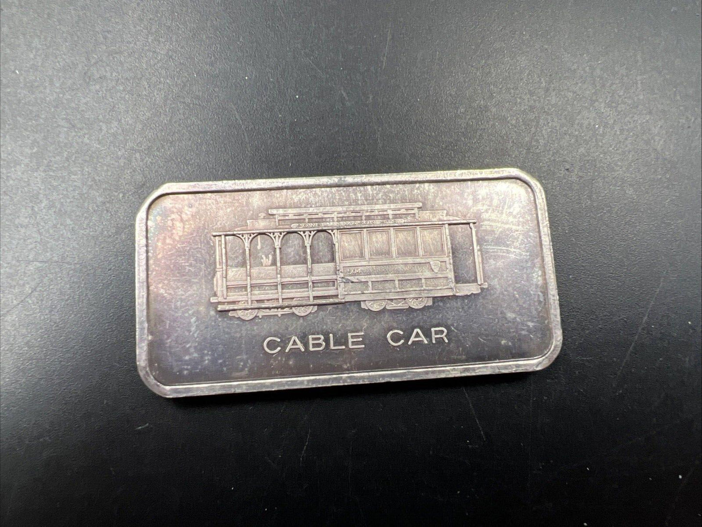 Patrick Mint 1 Oz Silver Art Bar San Francisco Cable Car Some Toning