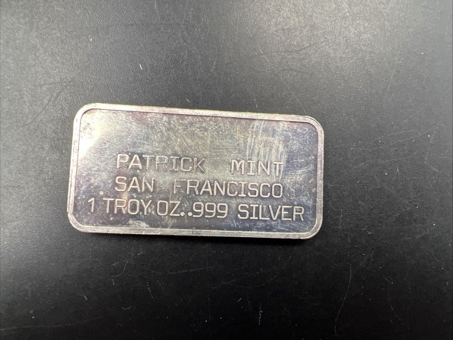 Patrick Mint 1 Oz Silver Art Bar San Francisco Cable Car Some Toning