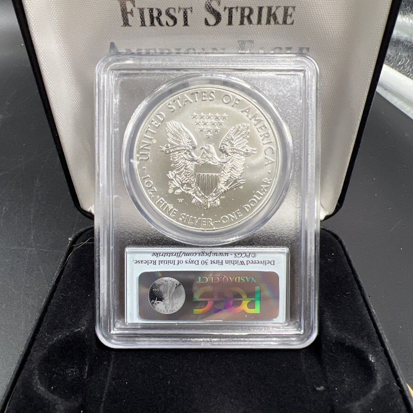 2015 W Burnished 1 Oz American Silver Eagle ASE PCGS SP70 First Strike w/ Box