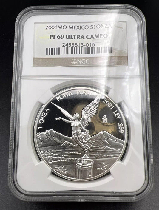 2001 Mo 1 oz Onza Mexico Libertad NGC ULTRA Cameo PF69 UCAM PROOF .999 Key Date