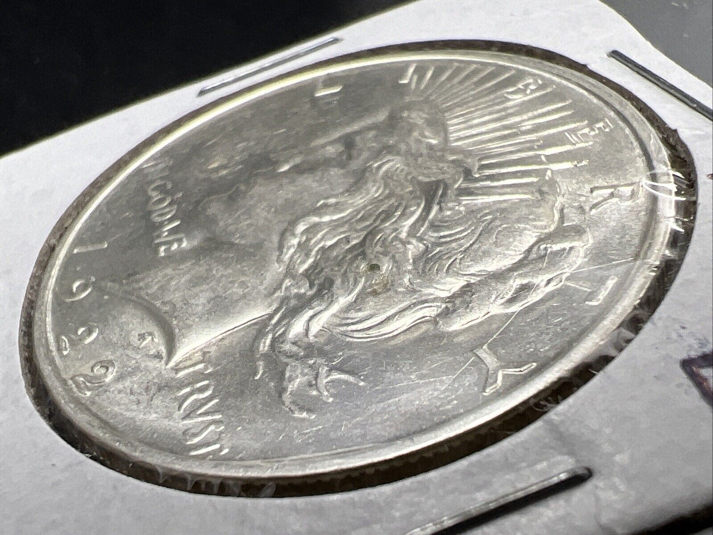 1922 D $1 Peace Silver Dollar Coin AU Details Die Crack Vam Variety