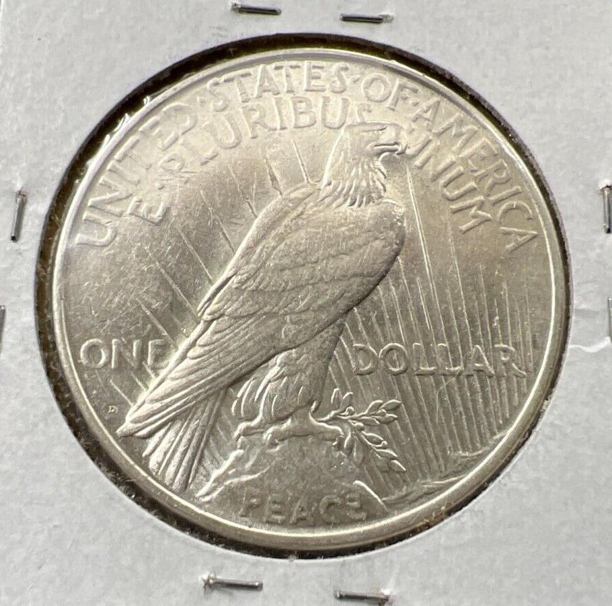 1922 D $1 Peace Silver Dollar Coin AU Details Die Crack Vam Variety