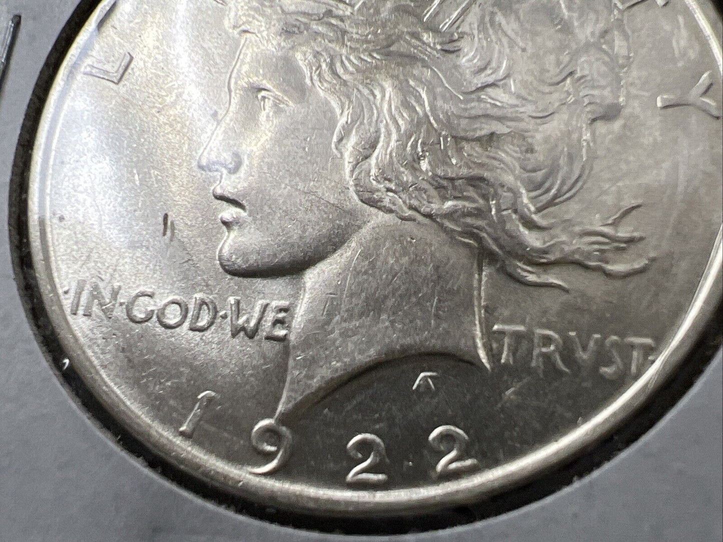 1922 D $1 Peace Silver Dollar Coin AU Details Die Crack Vam Variety